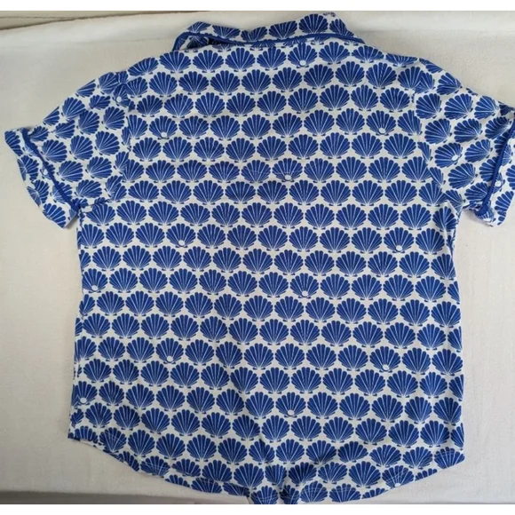 Women's Kate Spade Blue & White Seashell Pajama Top S - Picture 5 of 5